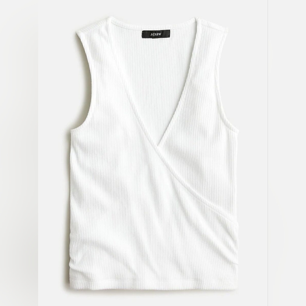 J.Crew Ruched Wrap Top in vintage Rib ~ Sz  s ~ White